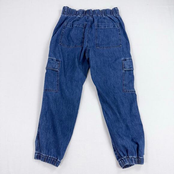 J Crew Factory Lightweight Drapey Cargo Jogger Jean Size 27 Petite Med Blue Wash - Picture 7 of 15
